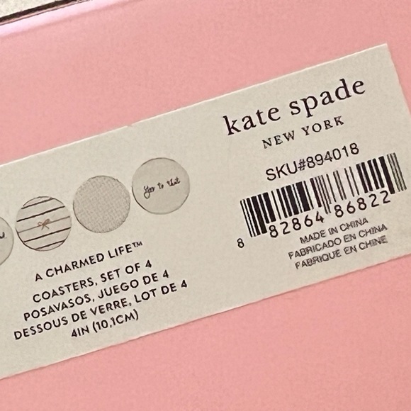 Kate Spade x Lenox Charmed Life Coasters Gold Black White Trendy Wedding Gift - Picture 5 of 7